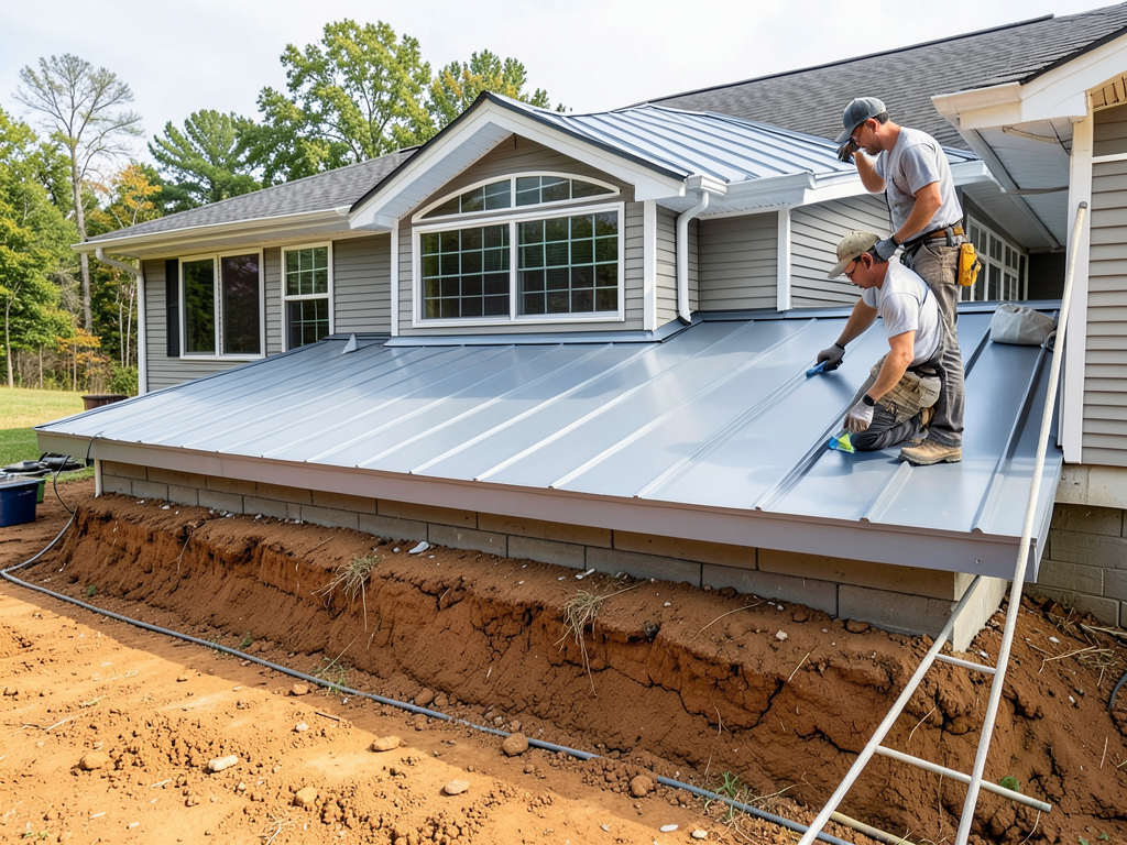 Professional metal roofing installation for middle