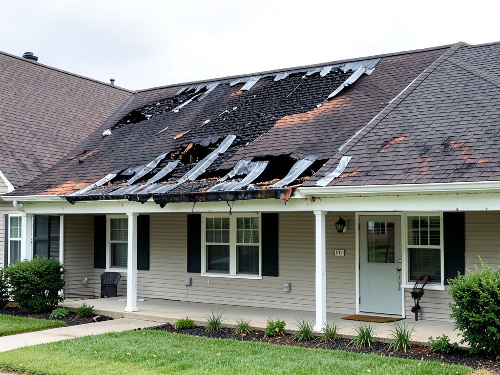What happens to your roof when lightning strikes a